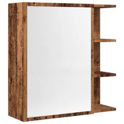 Berkfield Home Bathroom Mirror Cabinet Old Wood 62.5x20.5x64 cm Engineered Wood in Brown - thumbnail 2