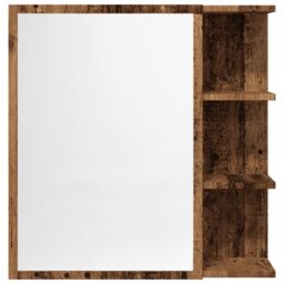 Berkfield Home Bathroom Mirror Cabinet Old Wood 62.5x20.5x64 cm Engineered Wood in Brown - thumbnail 4