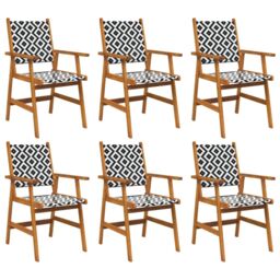 Berkfield Home Garden Chairs 6 pcs Solid Acacia Wood in Brown - thumbnail 2