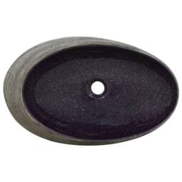 Berkfield Home Durable Countertop Basin Purple & Grey Oval 59x40x14 cm Ceramic - Size: 59 x 40 x 14 cm - thumbnail 6