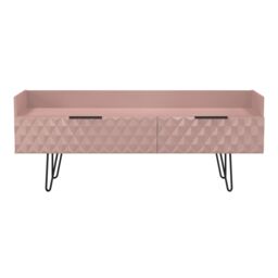 Ready Assembled 2 U Islay 2 Drawer Coffee TV Unit (Ready Assembled) in Dusty Pink - thumbnail 2