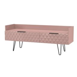 Ready Assembled 2 U Islay 2 Drawer Coffee TV Unit (Ready Assembled) in Dusty Pink - thumbnail 4