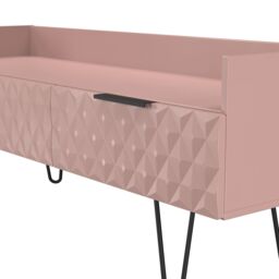 Ready Assembled 2 U Islay 2 Drawer Coffee TV Unit (Ready Assembled) in Dusty Pink - thumbnail 5