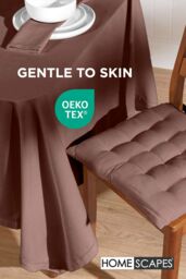 Homescapes 4 Pack Seat Pads Luxury 100% Cotton Indoor Outdoor Garden Cushion, 40cm in Brown - Size: 40 cm x 40 cm - thumbnail 3