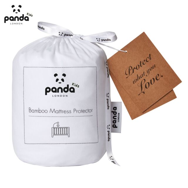 Panda London Bamboo Mattress Protector - Cot/Cotbed in White - Size: Cot - image 1