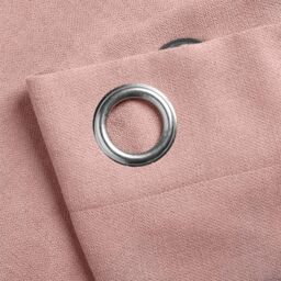 Luxury Living Velvet Chenille Eyelet Curtains Ready Made Pair in Pink - Size: 142 cm width x 183 cm drop - thumbnail 5