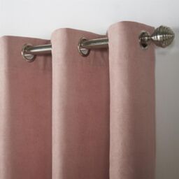 Luxury Living Velvet Chenille Eyelet Curtains Ready Made Pair in Pink - Size: 142 cm width x 183 cm drop - thumbnail 4
