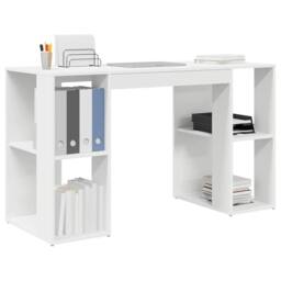 Berkfield Home White Computer Desk White Particle board Medium Storage - thumbnail 3