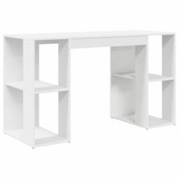 Berkfield Home White Computer Desk White Particle board Medium Storage - thumbnail 1