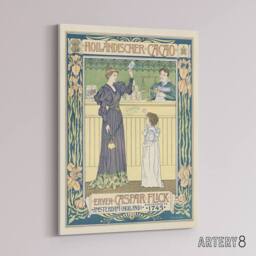 "Artery8 Hollandischer Cacao Advert Canvas Wall Art Print Georg van Caspel in Yellow - Size: W18"" x H24""" - thumbnail 2