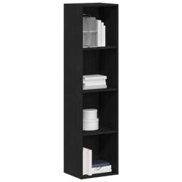 Berkfield Home Bookcase Black Oak 36x30x143 cm Engineered Wood - Size: 36 x 30 x 143 cm - thumbnail 3