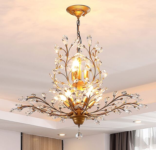 Garwarm Vintage Crystal Chandelier 8-Light K9 Crystal Chandeliers Gold - image 1