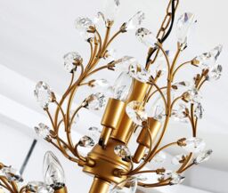 Garwarm Vintage Crystal Chandelier 8-Light K9 Crystal Chandeliers Gold - thumbnail 6