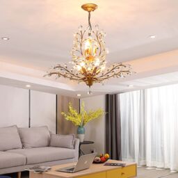 Garwarm Vintage Crystal Chandelier 8-Light K9 Crystal Chandeliers Gold - thumbnail 3