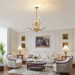 Garwarm Vintage Crystal Chandelier 8-Light K9 Crystal Chandeliers Gold - thumbnail 4