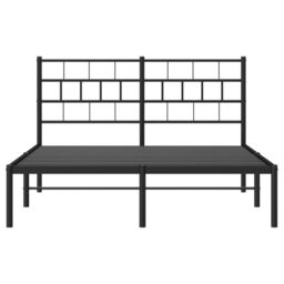 Berkfield Home Metal Bed Frame with Headboard Black 140x190 cm - thumbnail 5