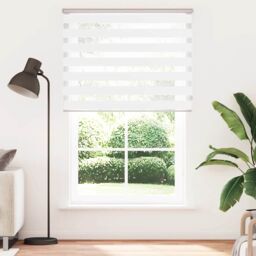 Berkfield Home Zebra Blind White 140x200 cm Fabric Width 135.9 cm Polyester - thumbnail 2