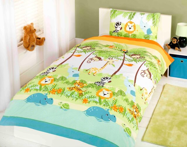 Rapport Home Jungle Boogie Duvet Cover Set with Pillowcase in Green - Size: Single - image 1