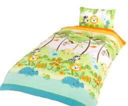 Rapport Home Jungle Boogie Duvet Cover Set with Pillowcase in Green - Size: Single - thumbnail 2