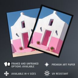 "Artery8 Spanish Pink Minimalist Architecture Painting Wall Art Print - Size: W18"" x H24""" - thumbnail 2