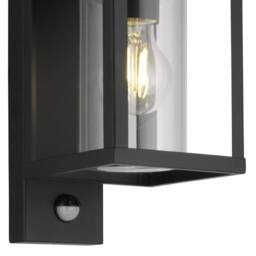 CGC Lighting Outside Wall Light Black Modern, E27 Bulb, Mains Powered, Garden, Porch, Patio Black PIR - thumbnail 3
