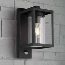 CGC Lighting Outside Wall Light Black Modern, E27 Bulb, Mains Powered, Garden, Porch, Patio Black PIR - thumbnail 8