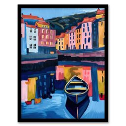 Artery8 Colourful Staithes North Yorkshire Seaside Boat Framed Art Print - Size: A4 - thumbnail 1