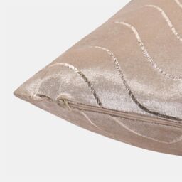 OHS 4 Pack Metallic Wave Cushion Covers Home Decor Set in Natural - Size: 45 cm x 45 cm - thumbnail 5