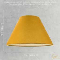 Happy Homewares Traditional Cotton Coolie Lampshade Suitable for Table Lamp or Pendant in Mustard - Size: 10 inches - thumbnail 6
