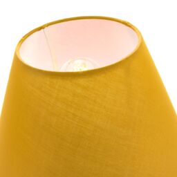 Happy Homewares Traditional Cotton Coolie Lampshade Suitable for Table Lamp or Pendant in Mustard - Size: 10 inches - thumbnail 4
