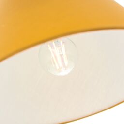Happy Homewares Traditional Cotton Coolie Lampshade Suitable for Table Lamp or Pendant in Mustard - Size: 10 inches - thumbnail 3