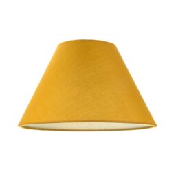 Happy Homewares Traditional Cotton Coolie Lampshade Suitable for Table Lamp or Pendant in Mustard - Size: 10 inches