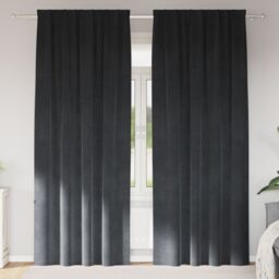Berkfield Home Blackout Curtains with Top Tape 2 pcs Light Grey Velvet