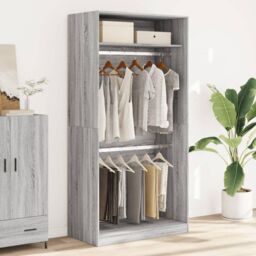 Berkfield Home Wardrobe Grey Sonoma 100x50x200 cm Engineered Wood - Size: 100 x 50 x 200 cm - thumbnail 3
