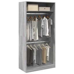 Berkfield Home Wardrobe Grey Sonoma 100x50x200 cm Engineered Wood - Size: 100 x 50 x 200 cm - thumbnail 1