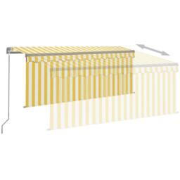 Berkfield Home Manual Retractable Awning with Blind&LED 3.5x2.5m Yellow&White - thumbnail 4