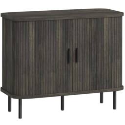 Wyld Haus Tayoyo Grey Mid Century Sideboard Slatted Sliding Doors - thumbnail 3
