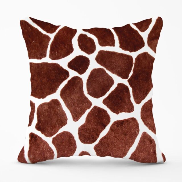 Warren Reed - Designer Giraffe Spots Print Outdoor Cushion in Brown - Size: 45 cm x 45 cm - image 1