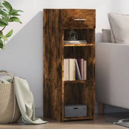 Berkfield Home Sideboard Smoked Oak 30x42.5x93 cm Engineered Wood in Brown - thumbnail 2