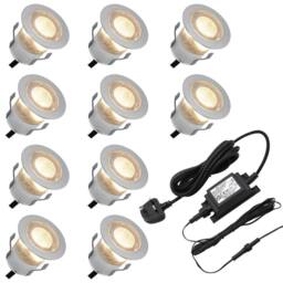 SPETLEK IP68 Outdoor LED Decking Lights 30mm Round in Silver - thumbnail 1