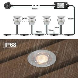 SPETLEK IP68 Outdoor LED Decking Lights 30mm Round in Silver - thumbnail 2