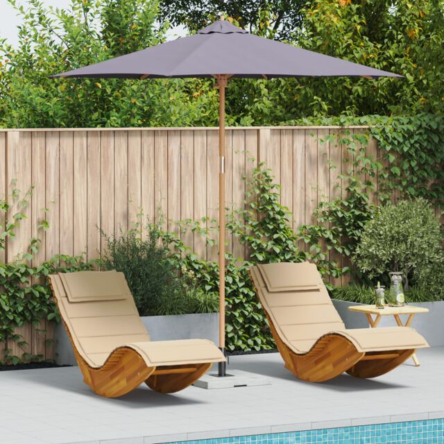 Berkfield Home Garden Parasol - Dark Grey, 270x260 cm, Bamboo in Grey - Size: 270x260 cm - image 1