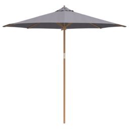 Berkfield Home Garden Parasol - Dark Grey, 270x260 cm, Bamboo in Grey - Size: 270x260 cm - thumbnail 4