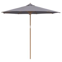 Berkfield Home Garden Parasol - Dark Grey, 270x260 cm, Bamboo in Grey - Size: 270x260 cm - thumbnail 2