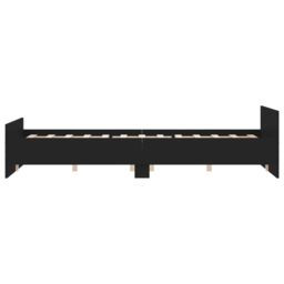 Berkfield Home Bed Frame with Headboard & Footboard Black 150x200 cm King Size - thumbnail 5