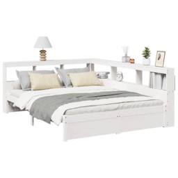 Berkfield Home Bookcase Bed without Mattress White 160x200 cm Solid Wood Pine - thumbnail 3