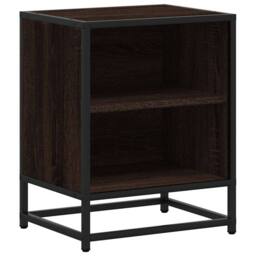Berkfield Home Bedside Cabinet Brown Oak 40x31x50 cm Engineered Wood & Metal - Size: 40 x 31 x 50 cm - thumbnail 1