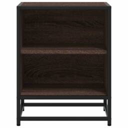 Berkfield Home Bedside Cabinet Brown Oak 40x31x50 cm Engineered Wood & Metal - Size: 40 x 31 x 50 cm - thumbnail 5