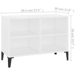 Berkfield Home TV Cabinet with Metal Legs White 69.5x30x50 cm - thumbnail 6