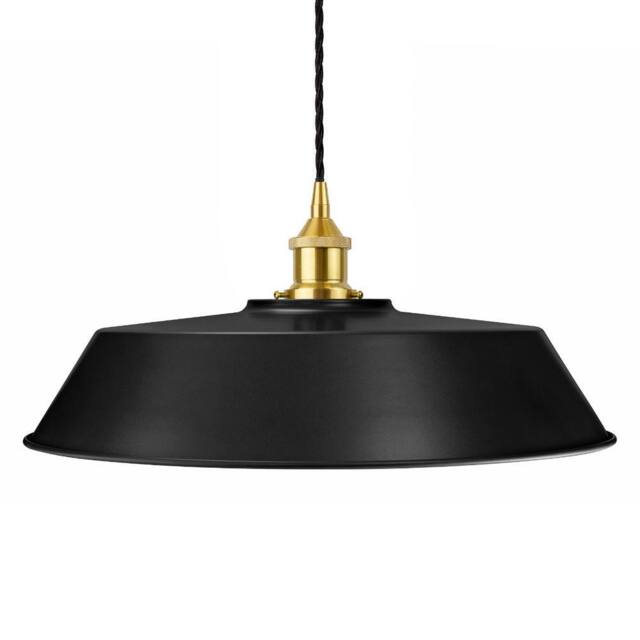 SE Home Matt Black Large Chancery Pendant Light - Polished Brass - image 1